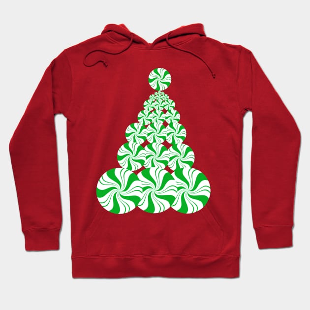 Christmas Green Peppermint Tree Hoodie by Art by Deborah Camp